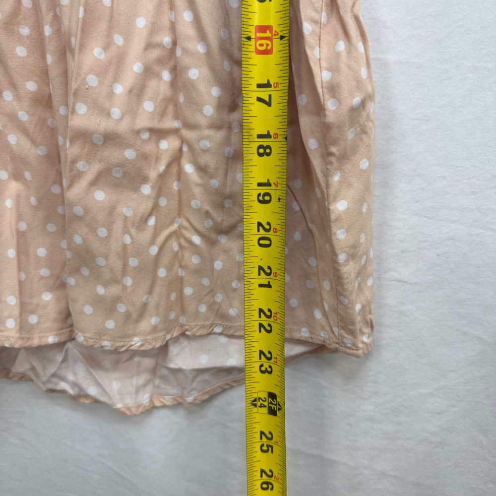 A New Day Womens Peach Polka Dot V-Neck Sleeveless Blouse Top Small - Picture 3 of 6